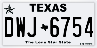 TX license plate DWJ6754