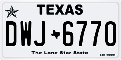 TX license plate DWJ6770