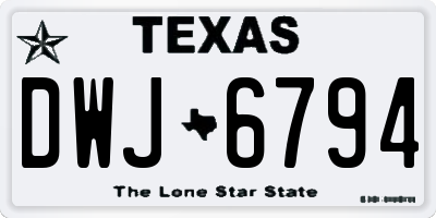TX license plate DWJ6794