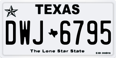 TX license plate DWJ6795