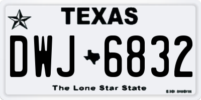 TX license plate DWJ6832