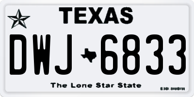 TX license plate DWJ6833