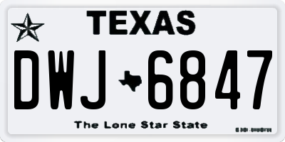 TX license plate DWJ6847