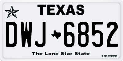 TX license plate DWJ6852