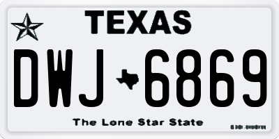TX license plate DWJ6869
