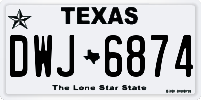 TX license plate DWJ6874
