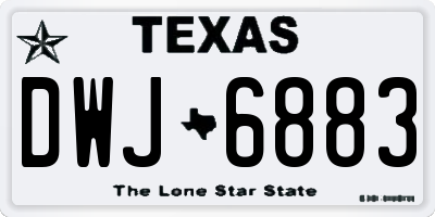 TX license plate DWJ6883