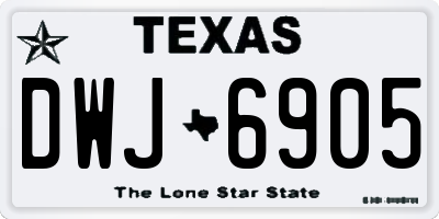 TX license plate DWJ6905