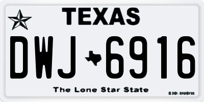 TX license plate DWJ6916