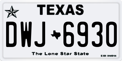TX license plate DWJ6930