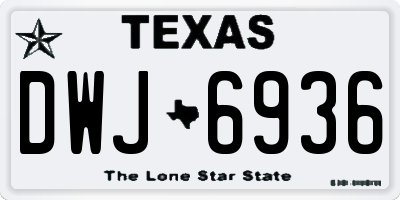 TX license plate DWJ6936