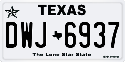 TX license plate DWJ6937
