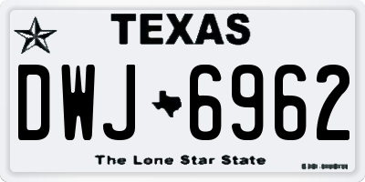 TX license plate DWJ6962
