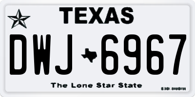 TX license plate DWJ6967