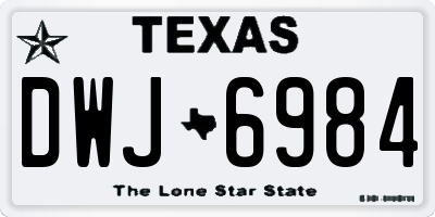 TX license plate DWJ6984