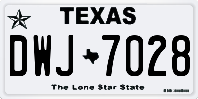 TX license plate DWJ7028