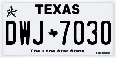 TX license plate DWJ7030