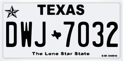 TX license plate DWJ7032