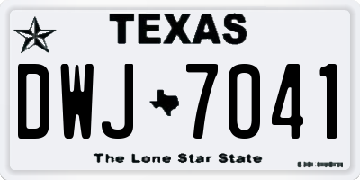 TX license plate DWJ7041