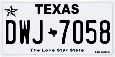 TX license plate DWJ7058