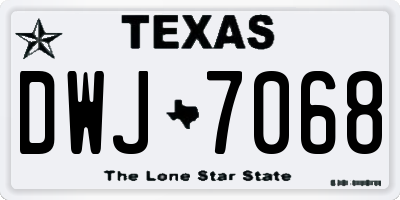 TX license plate DWJ7068