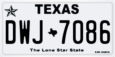TX license plate DWJ7086