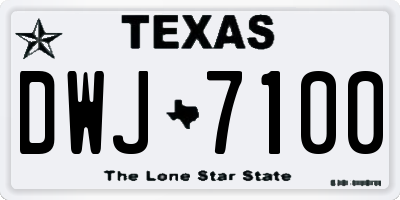 TX license plate DWJ7100