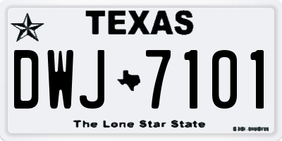 TX license plate DWJ7101