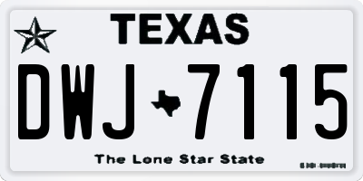 TX license plate DWJ7115