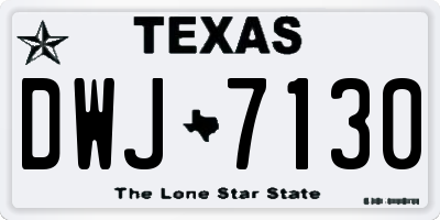 TX license plate DWJ7130