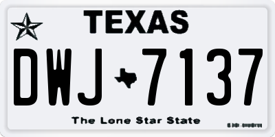 TX license plate DWJ7137