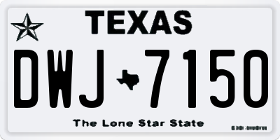 TX license plate DWJ7150