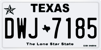 TX license plate DWJ7185
