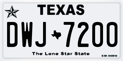 TX license plate DWJ7200