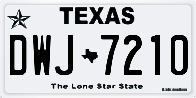 TX license plate DWJ7210
