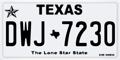TX license plate DWJ7230
