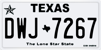 TX license plate DWJ7267