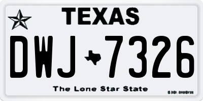 TX license plate DWJ7326