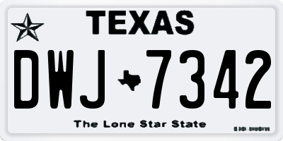 TX license plate DWJ7342