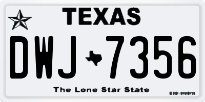 TX license plate DWJ7356