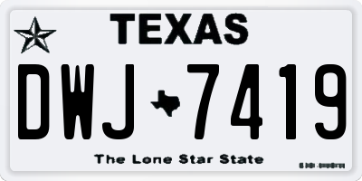 TX license plate DWJ7419