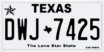 TX license plate DWJ7425