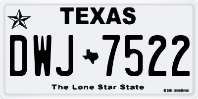 TX license plate DWJ7522