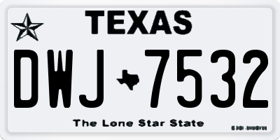 TX license plate DWJ7532