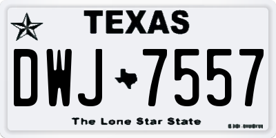 TX license plate DWJ7557