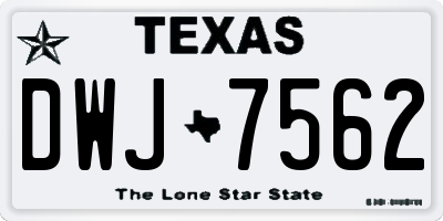 TX license plate DWJ7562