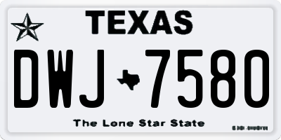 TX license plate DWJ7580