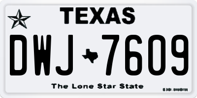 TX license plate DWJ7609