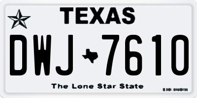 TX license plate DWJ7610
