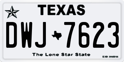 TX license plate DWJ7623
